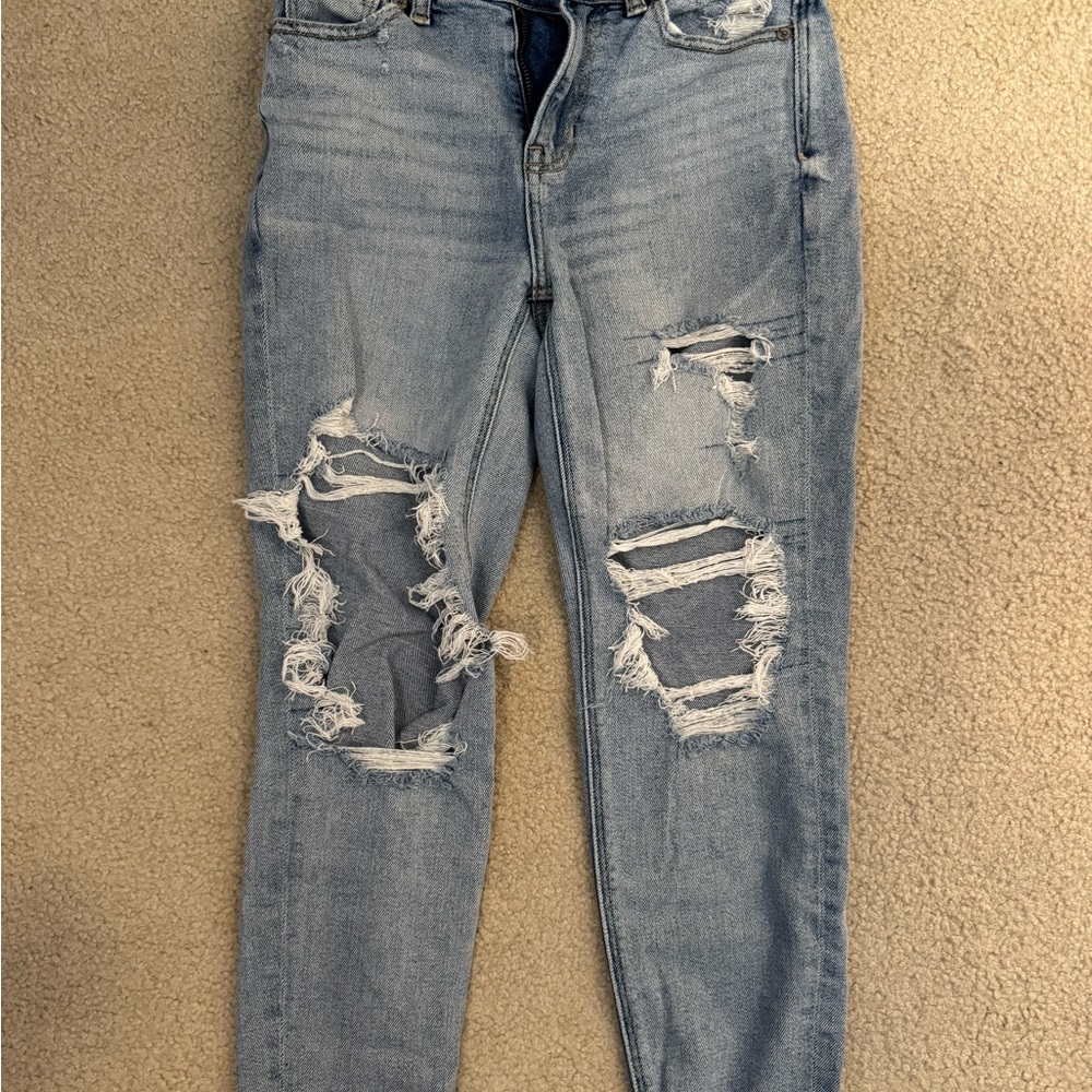 American Eagle Outfitters Light Blue Distressed Skinny Jeans